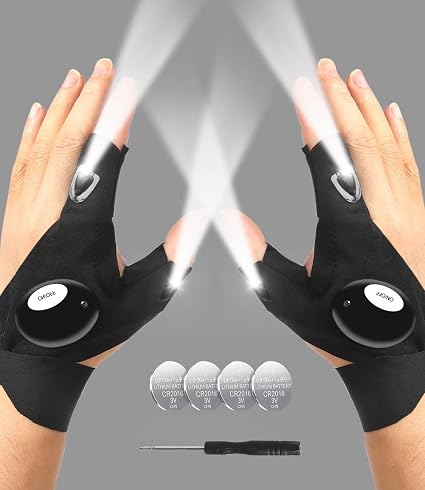 MOIPEJO Guantes con linterna LED, regalos para rellenar calcetines para hombres