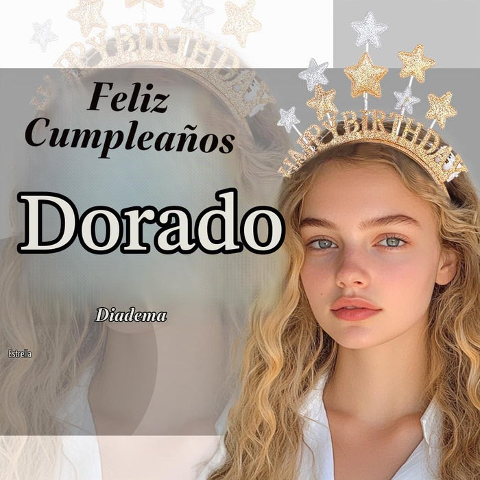 Uranian Diademas iluminadas con luces LED con purpurina y estrella