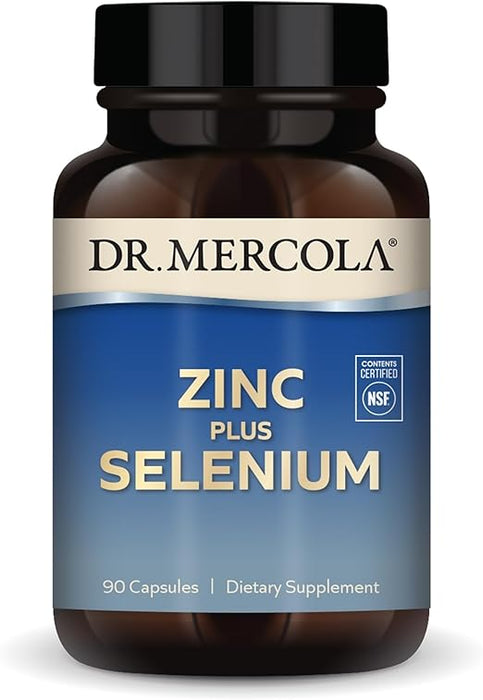 Dr. Mercola Zinc Plus Selenio - Suplemento de mezcla de minerales 90 cápsulas