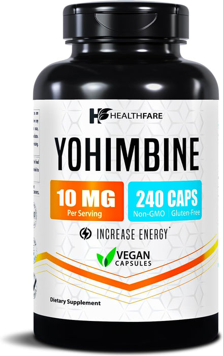 Healthfare Yohimbine HCL 10mg, 240 cápsulas veganas