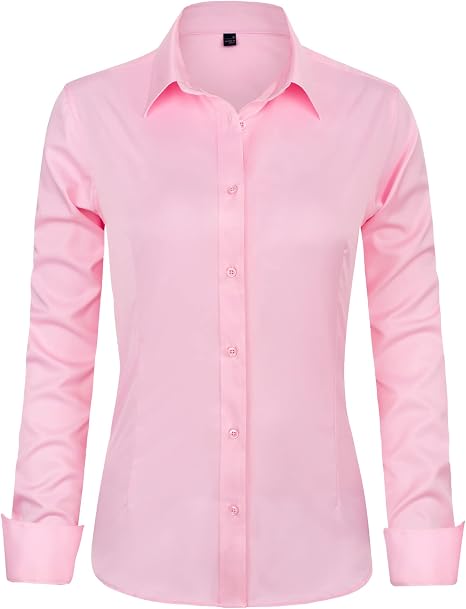 J.VER Camisas de vestir de manga larga con botones para mujer