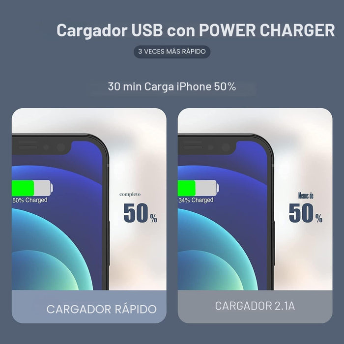 Cargador rápido para teléfono [certificado MFi] Cargador tipo C de 10 pies
