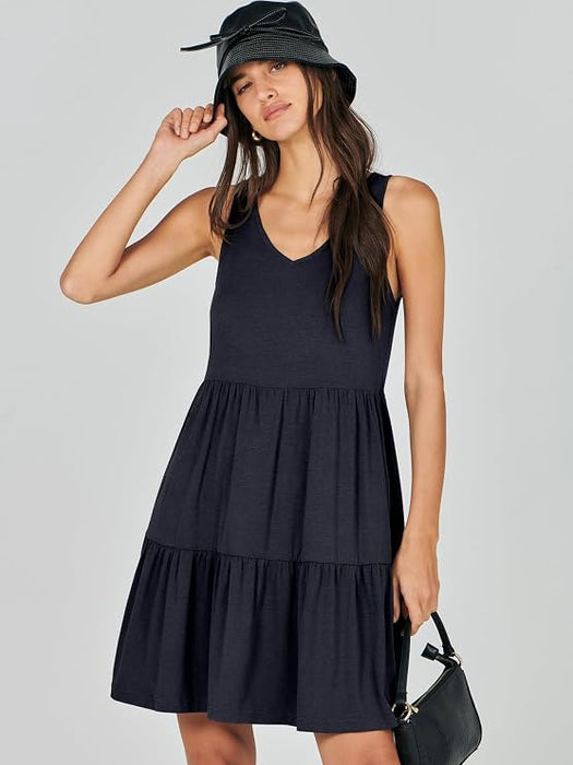 ANRABESS Vestido de verano casual para mujer, sin mangas