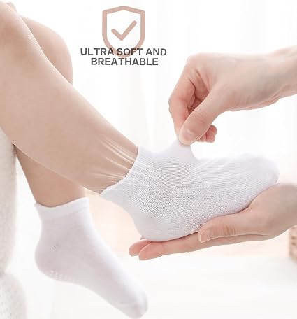 Calcetines tobilleros antideslizantes para bebés, niños pequeños y niñas (paquete de 9)