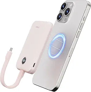 iWALK Banco de energía magnético de 5000 mAh, cargador portátil inalámbrico