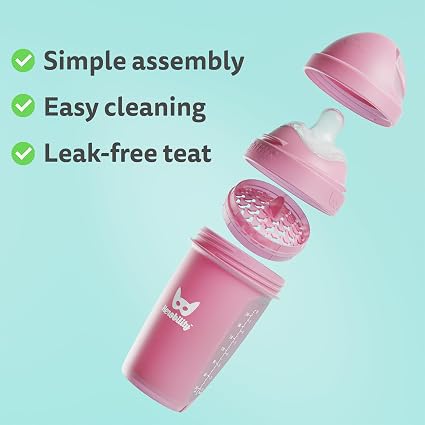 Biberones anticólicos Herobility de 340 ml (12 fl oz) - Paquete de 3 biberones de plástico