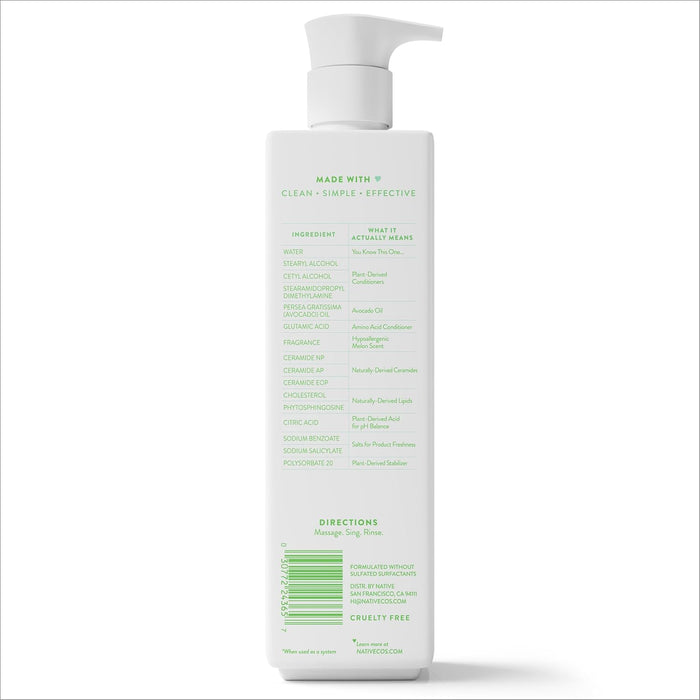 Native Acondicionador restaurador para cabello y cuero cabelludo combinado, melón desnudo 18OZ