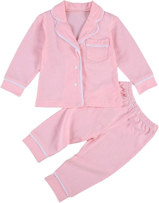 Conjunto de pijama con botones para niñas pequeños