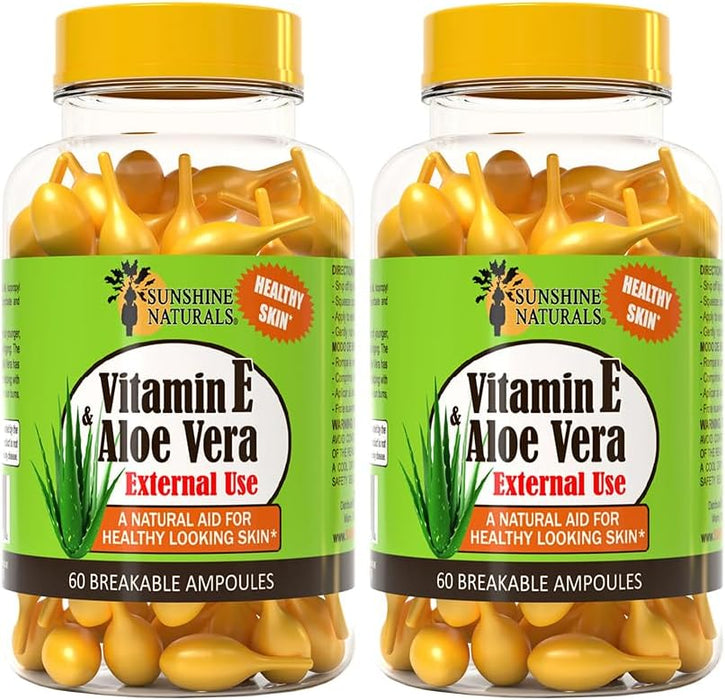 Sunshine Naturals Hidratante de vitamina E y aloe vera. Fórmula hidratante para piel seca