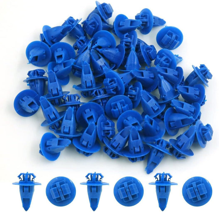 20 piezas de remaches de plástico azul, clips de empuje para parachoques