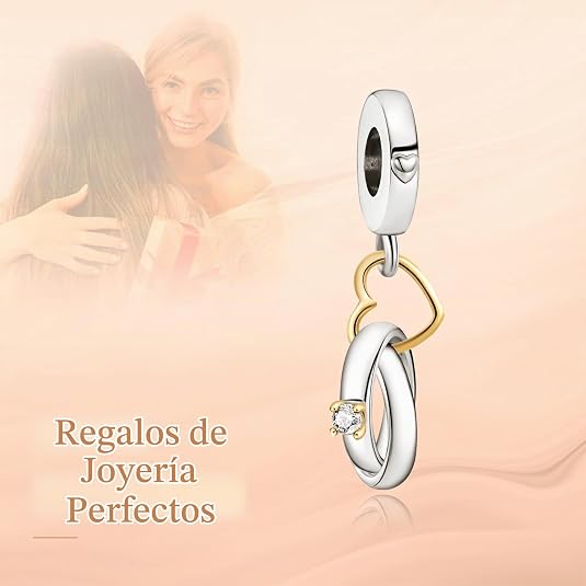 Annmors Charms de plata de ley 925 para pulseras Pandora Moments de mujer