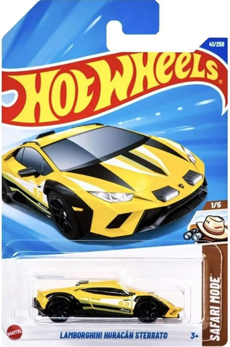 Hot Wheels Lamborghini Hurucan Sterrato [Amarillo] Modo Safari 1/5, 41/250, escala 1:64 Vehículo fundido a troquel