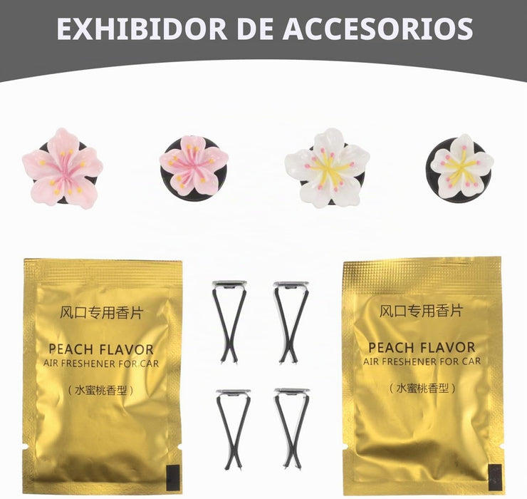 Ambientadores de Coche con Forma de Flor, Clip Aromático para Salida de Aire