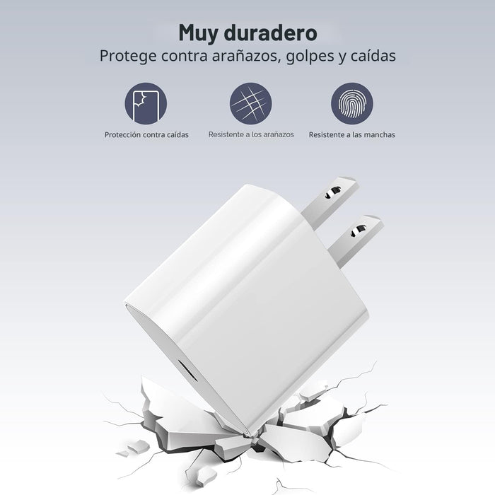Cargador rápido para teléfono [certificado MFi] Cargador tipo C de 10 pies