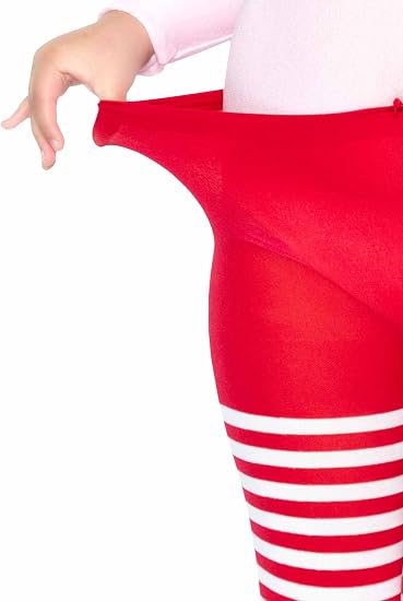 Medias a rayas rojas y blancas para niña