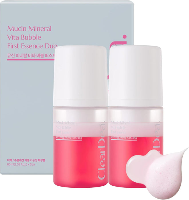 Mucin Mineral Vita Bubble First Essence Duo con fórmula de microburbujas y sérum tónico 2 en 1