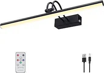 Luz artística de 40 cm, Aplique de pared para cuadros, con batería de 5000 mAh, color negro