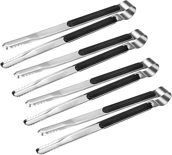 Pinzas de cocina de acero inoxidable XEVOM, paquete de 4, 25 cm (10 pulgadas)