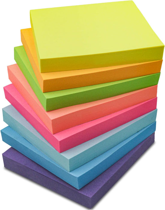 Notas adhesivas de 3 x 3, paquete de 8 blocs adhesivos de 100 hojas/bloc