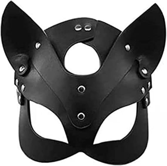 Shein Cubierta de cuero para la cara de gato para disfraz