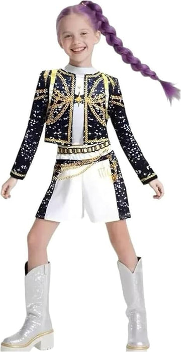 Disfraz de Halloween para niñas, cantante de pop para fiestas y eventos de cosplay.