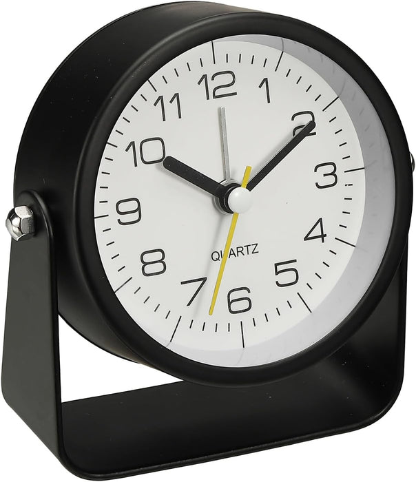 Reloj despertador, de escritorio analógico pequeño de 3,4" con ángulo ajustable