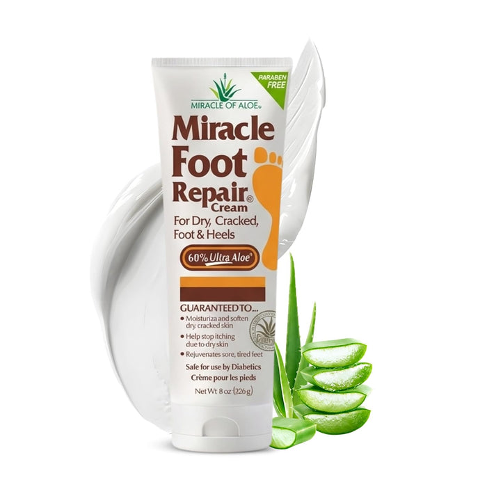 Miracle Foot Repair Cream, 8 onzas repara talones y pies agrietados secos