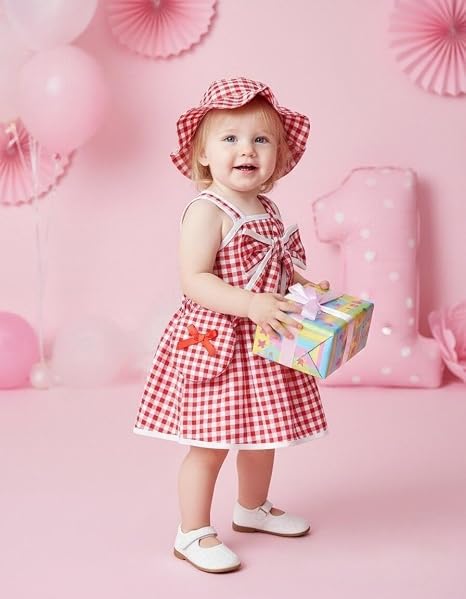 Renotemy Vestido de verano para niña casual, acampanado de 3 piezas