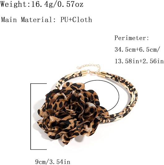 Gargantilla con estampado de leopardo con estampado de rosas grandes