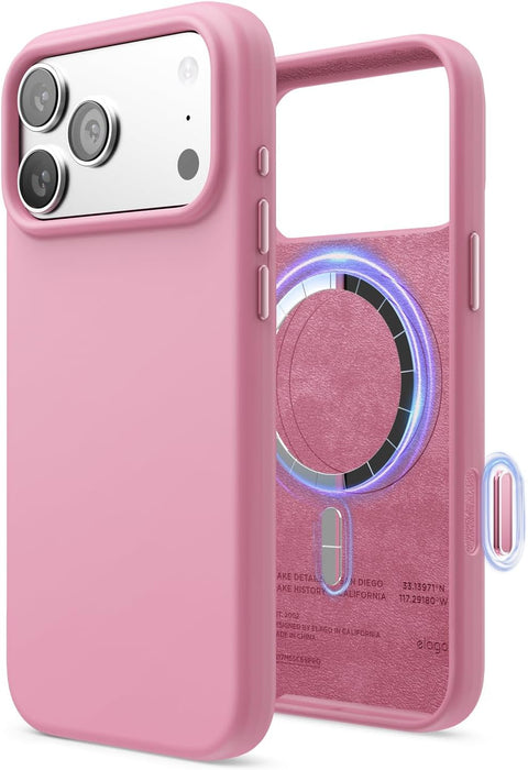 Funda magnética de silicona premium elago para iPhone 17 Pro Max, rosa