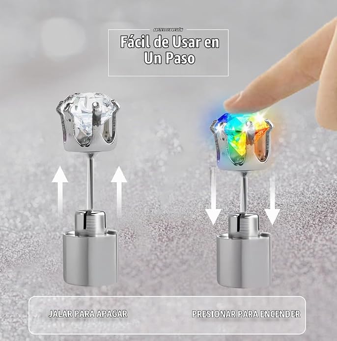 3 pares de pendientes LED con cambio de color y luces brillantes