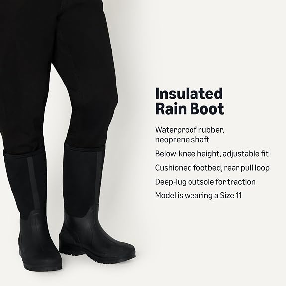 Amazon Essentials Botas de lluvia de goma de neopreno impermeables para hombre