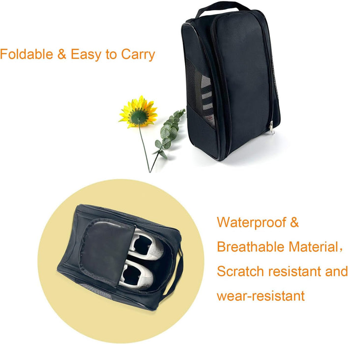 Bolsa de zapatos de golf unisex, con cremallera impermeable y transpirable para viajes