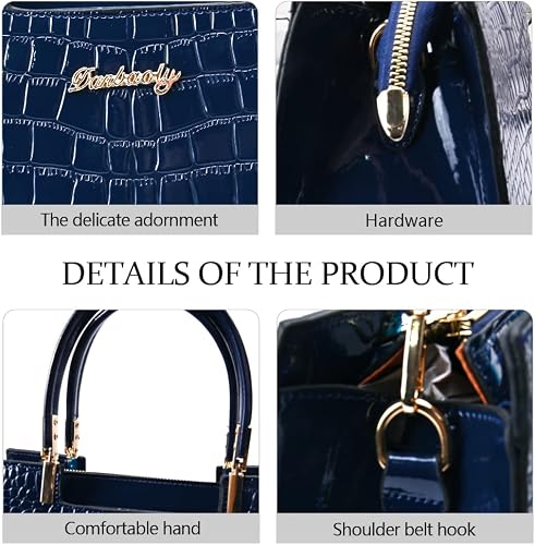 Elegante bolso de piel de cocodrilo de mano, de piel sintética para mujer