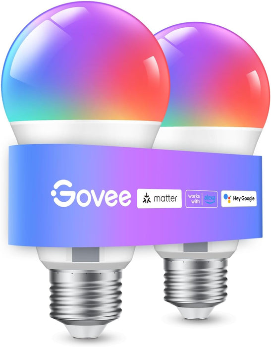 Govee 2 bombillas LED RGBWW inteligentes que cambian de color, 30 escenas dinámicas