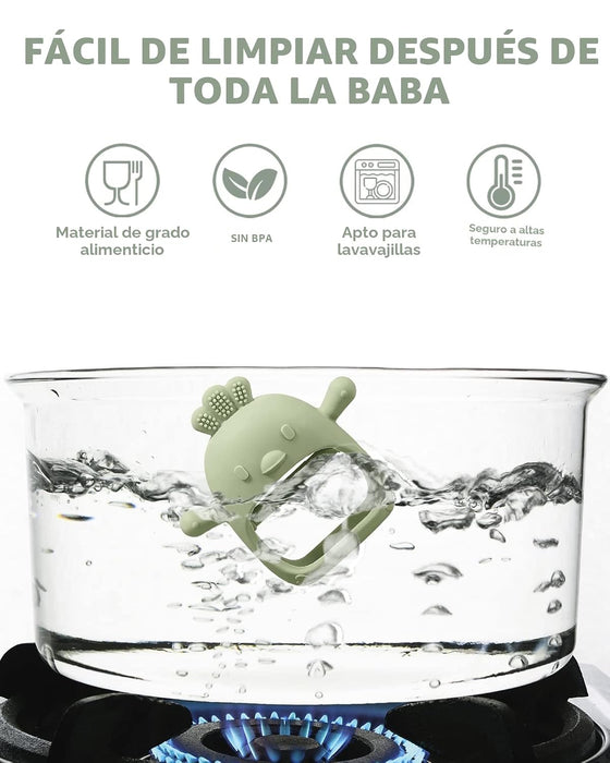 2 Paquetes de Manopla de Dentición de Silicona para Bebés de Más de 3 Meses