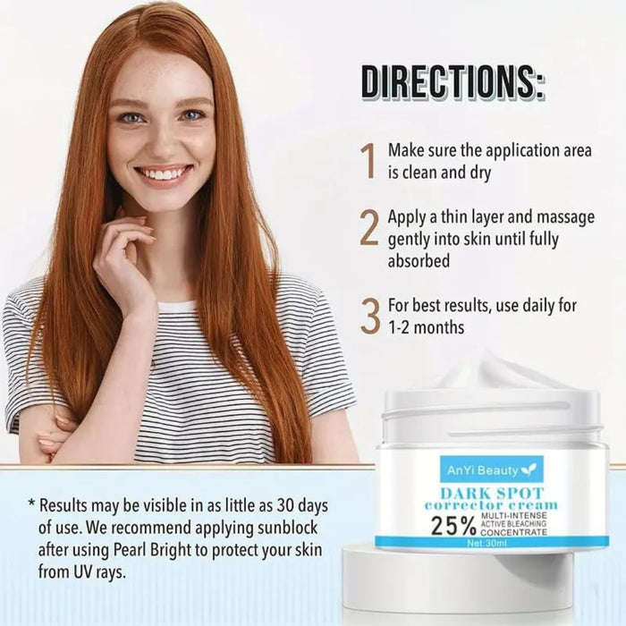 Anyi Beauty Eliminador de manchas oscuras para rostro y cuerpo, crema blanqueadora facial