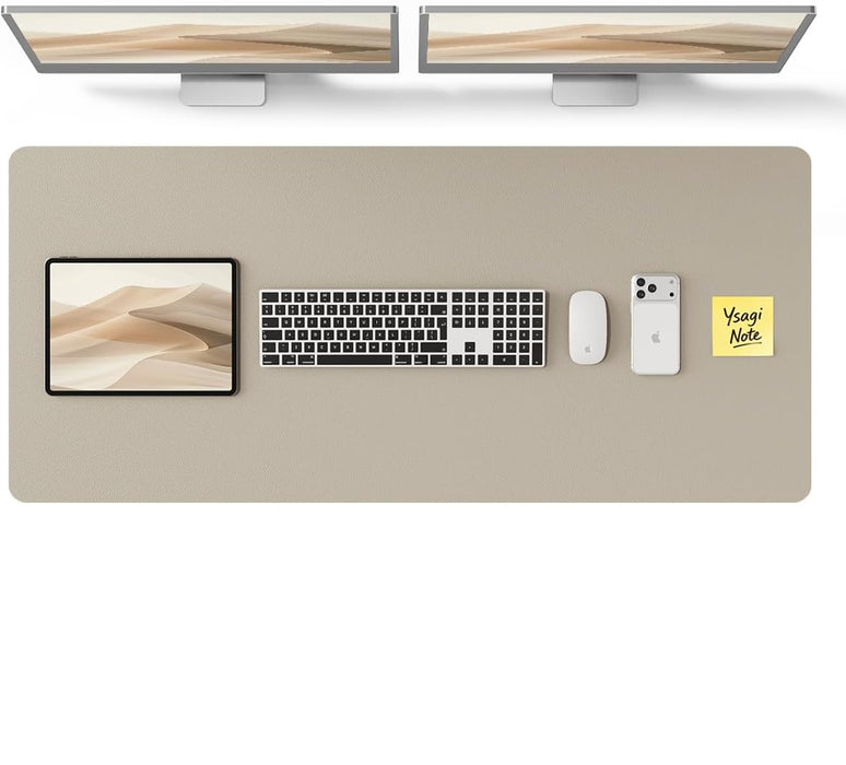 YSAGi Protector de escritorio de cuero, alfombrilla grande para mouse, antideslizante, de piel sintética