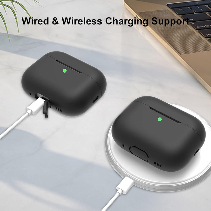 Funda de silicona para AirPods Pro 2 con kit de limpieza, lápiz y correas antipérdida