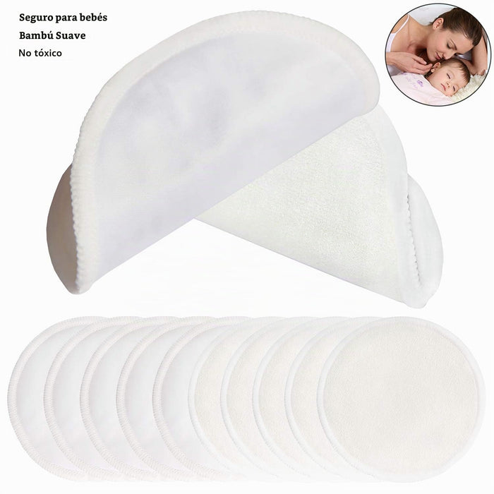 Almohadillas de lactancia reutilizables (paquete de 10) para madres que amamantan
