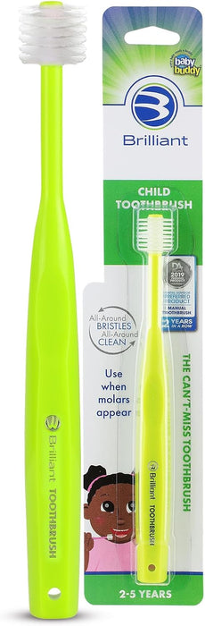 Brilliant Cepillo de dientes para niños Oral Care con cerdas suaves y cabeza redonda, para un niño