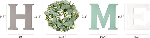 Letrero de pared Mkono Farmhouse con eucalipto artificial
