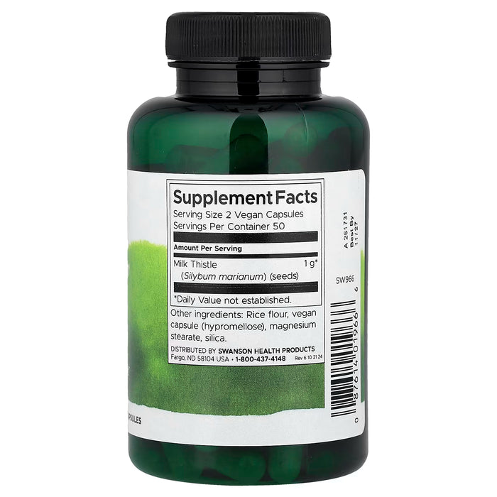 Swanson, Cardo Mariano de Espectro Completo®, 500 mg, 100 Cápsulas Veganas