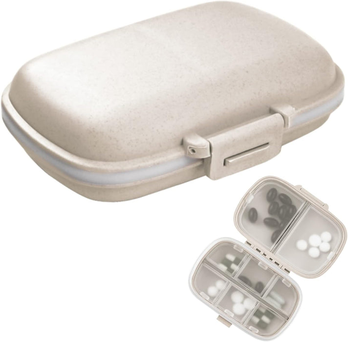 1 organizador de pastillas de viaje, estuche de pastillas portátil de 8 compartimentos