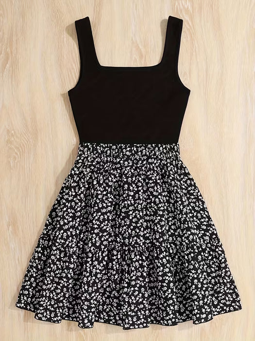 Vestido sin mangas con estampado floral, ropa casual