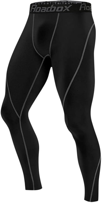 Roadbox - Paquete de 1 pantalones de compresión para hombre con capa base atlética