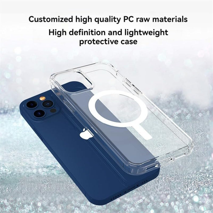 Fundas magnéticas transparentes para iPhone 11 Pro Max, de carga inalámbrica