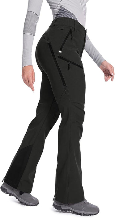 Moosehill Pantalones de esquí de nieve para mujer con forro polar impermeable y aislante