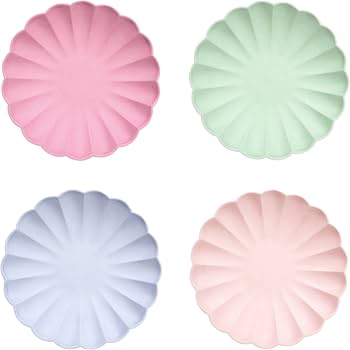 Meri Meri Paquete de 8 platos compostables para fiestas