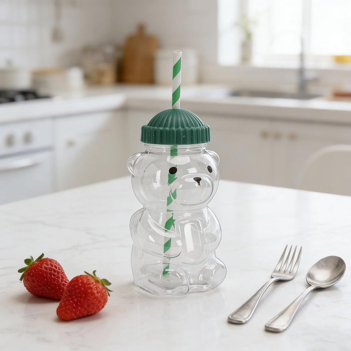 Vaso Transparente Reutilizable de PET con Pajita y Tapa, para café Helado, Leche, té, Jugo